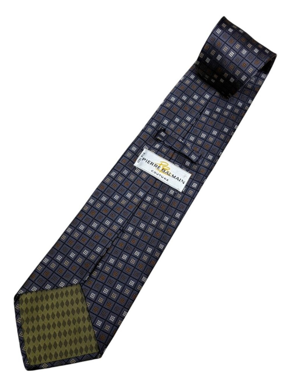 VINTAGE 90S PIERRE BALMAIN 100% Silk Tie Luxury Designer Business Casual Necktie